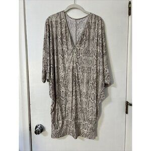 Carmen Marc Valvo Swim Wear‎ Poppy Snakeskin Ruched Cover Up Sz M/L